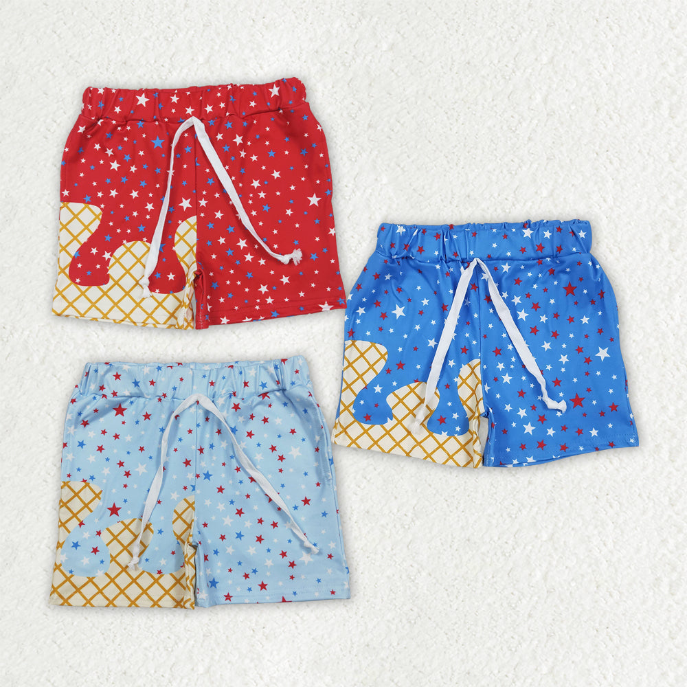 Sibling Baby Boys Drips Stars 4th of July Shorts Bottoms