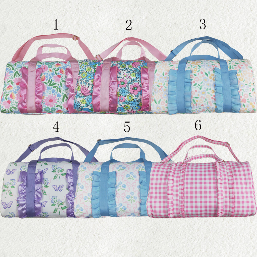 Sibling Ruffle Floral Print Gym Duffle Bags