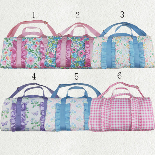 Sibling Ruffle Floral Print Gym Duffle Bags