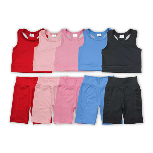 Sibling Baby Girls Athletic Active Wear Top Shorts Clothes Sets