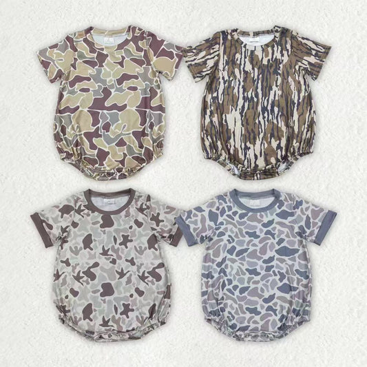 Sibling Baby Boys Short Sleeves Southern Camo Rompers