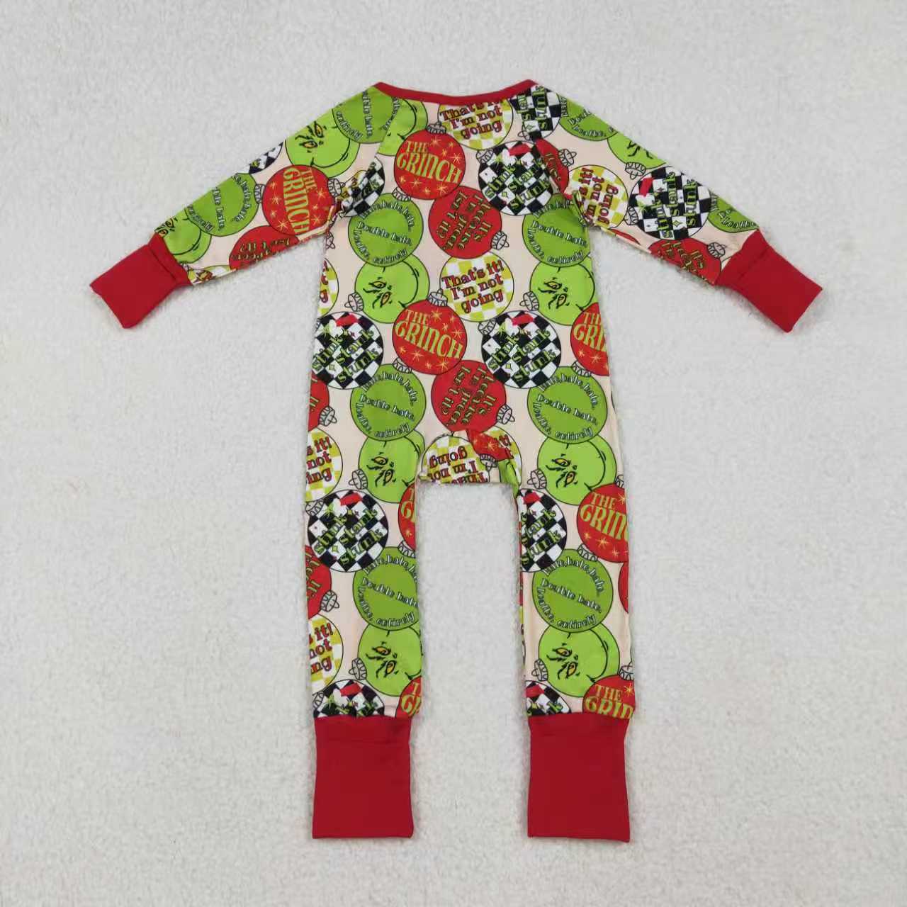 Sibling Baby Boys Girls Grin Lights Christmas Pajamas Set Knee Length Dress Zipper Footie Rompers