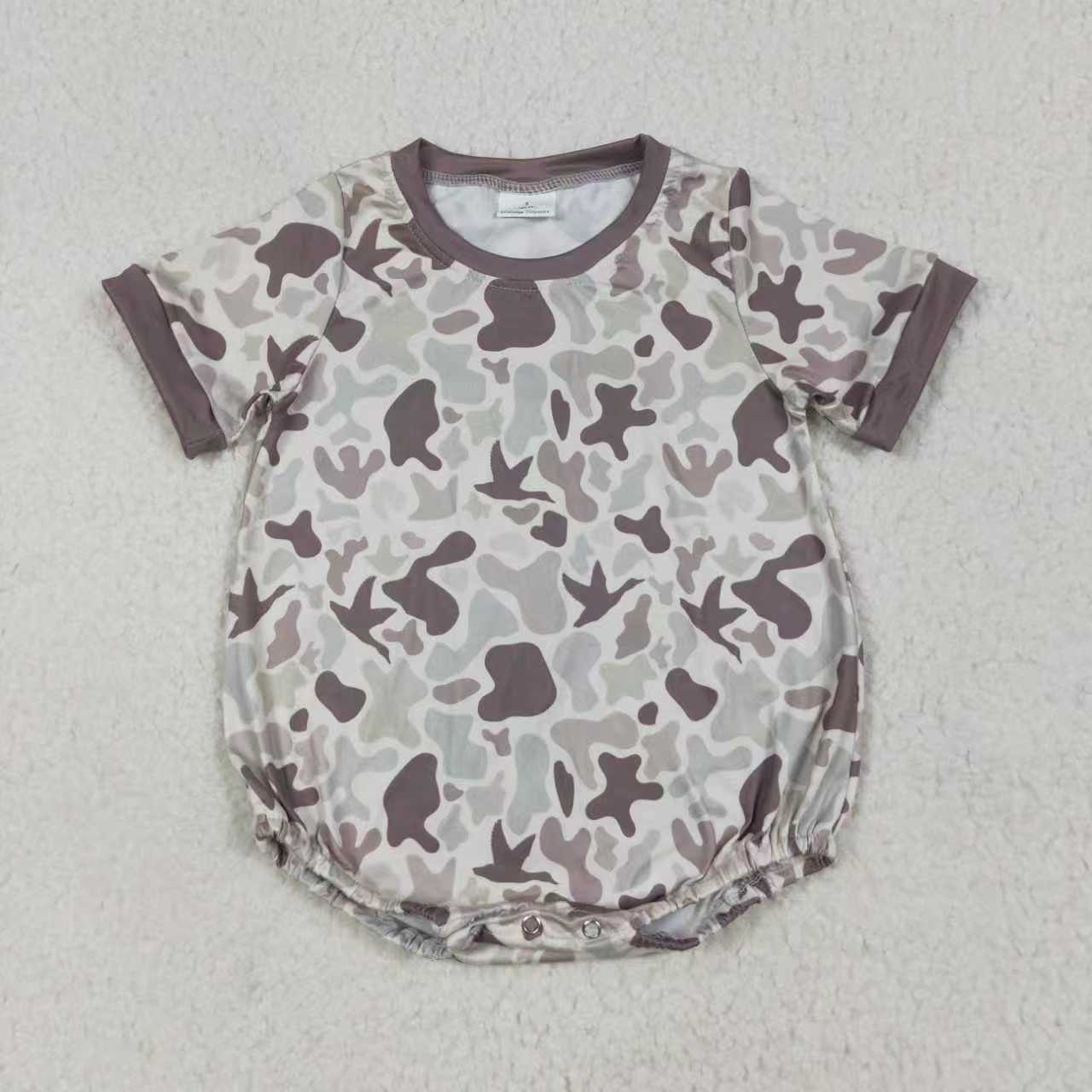 Sibling Baby Boys Short Sleeves Southern Camo Rompers