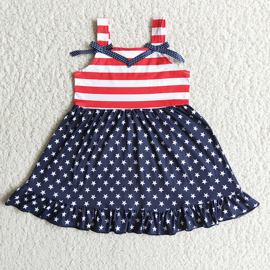 4th of July stripes stars knee length dresses A14-10
