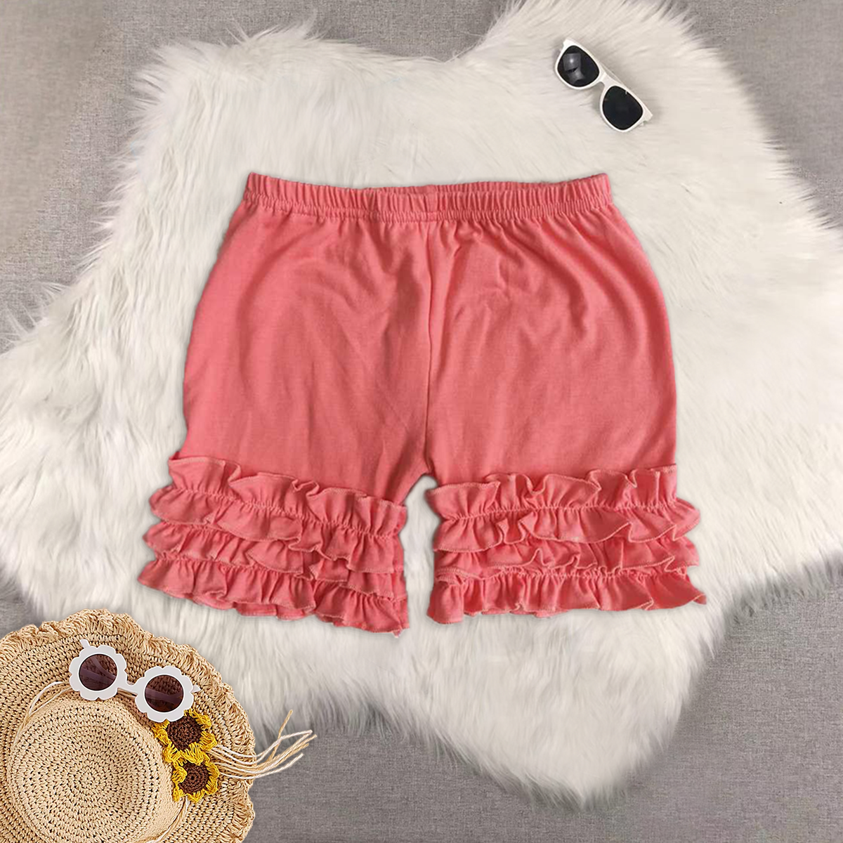 Sibling Baby Girls Summer Icing Ruffle Shorts