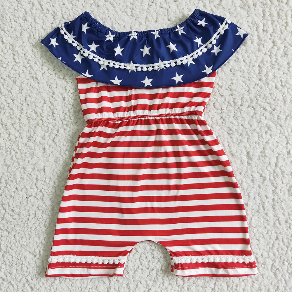 4th of July stars stripes sleeveless jumpsuit A4-5