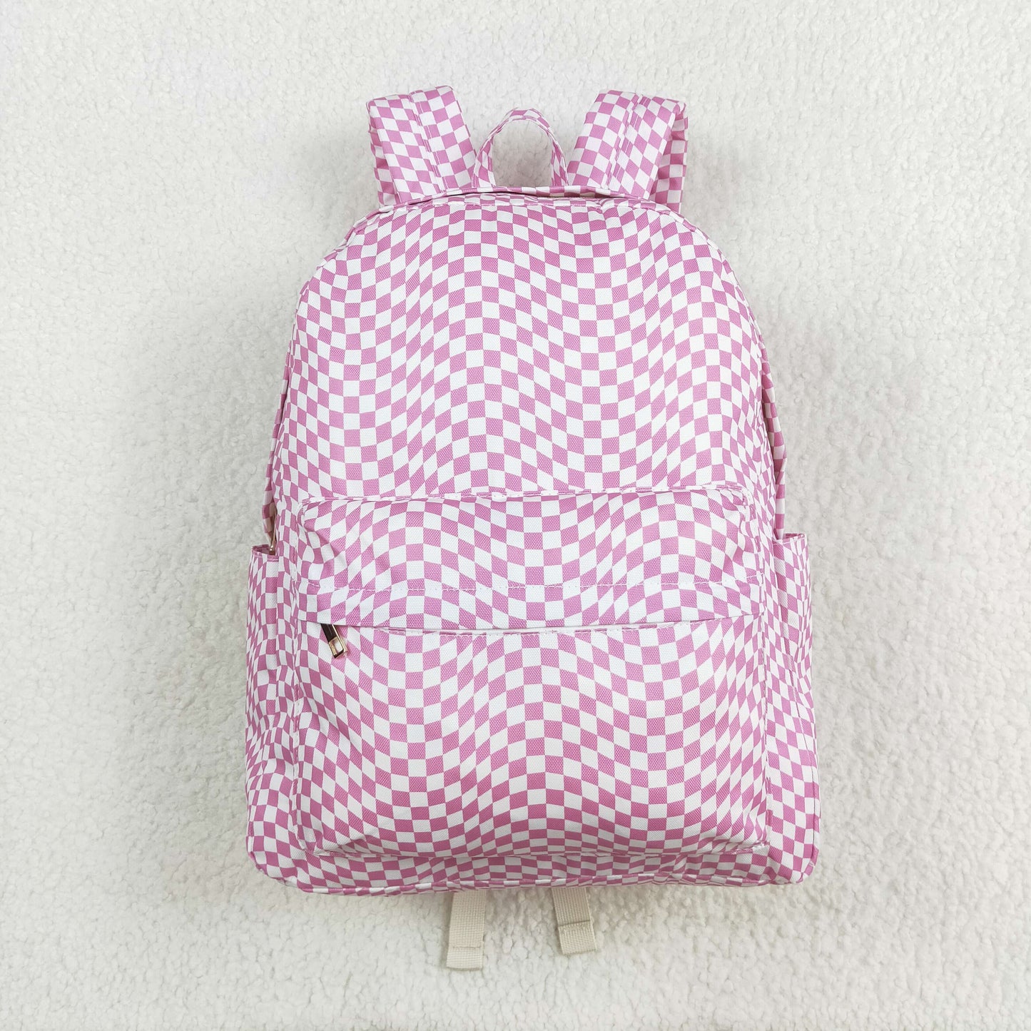 BA0245 toddler backpack pink gingham baby gift preschool bag