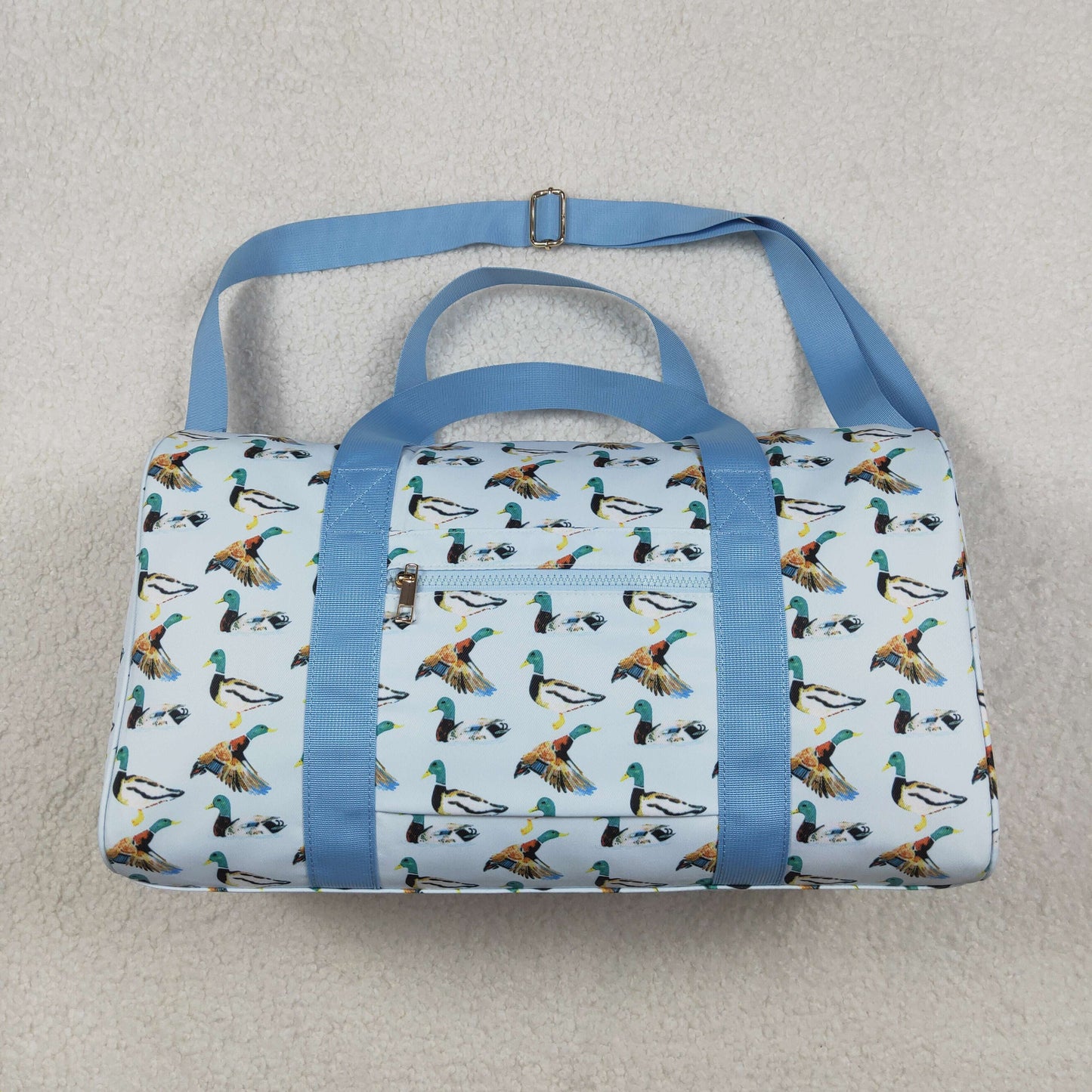 BA0275 Blue Ducks Plaid Hunting Gym Bags