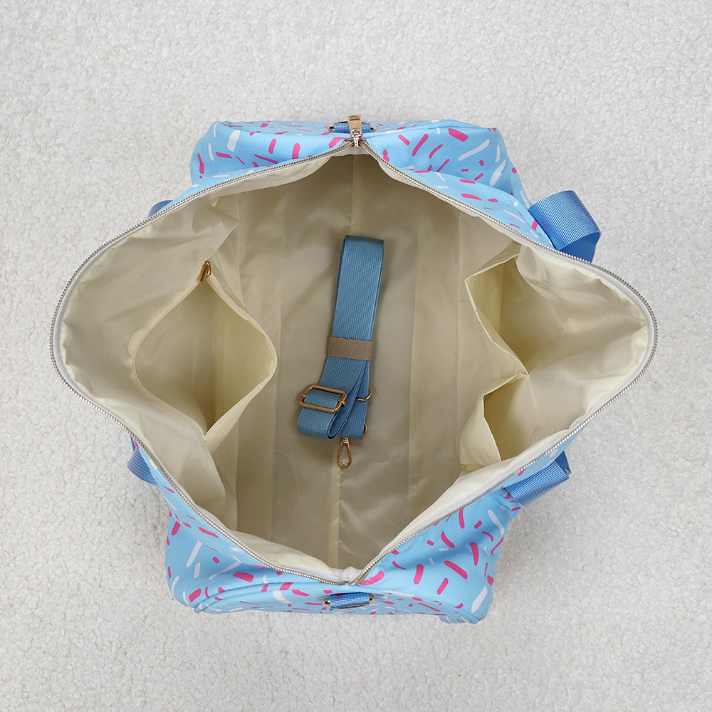 BA0286 Blue Drips Sprinkles Team Cheer Gym Duffles Bags