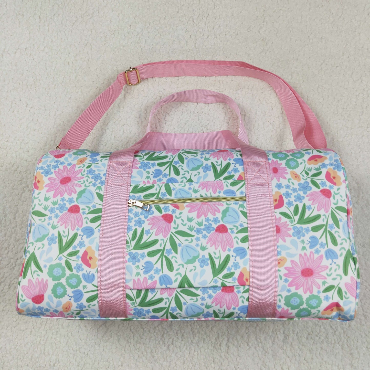 Sibling Ruffle Floral Print Gym Duffle Bags