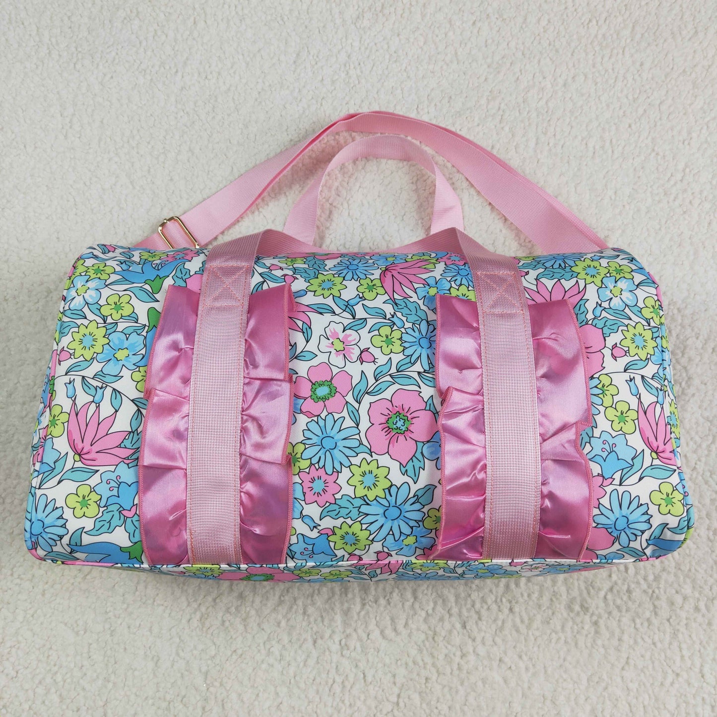 Sibling Ruffle Floral Print Gym Duffle Bags
