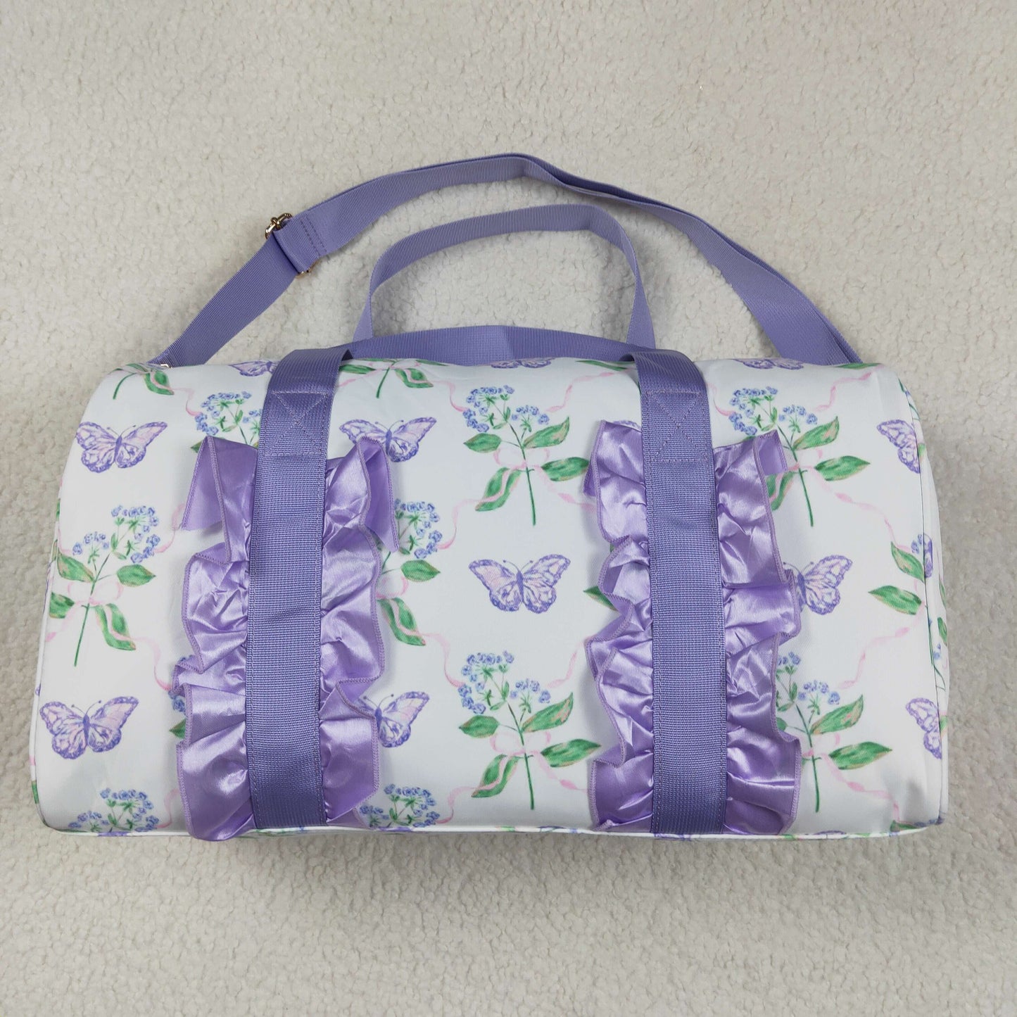 Sibling Ruffle Floral Print Gym Duffle Bags
