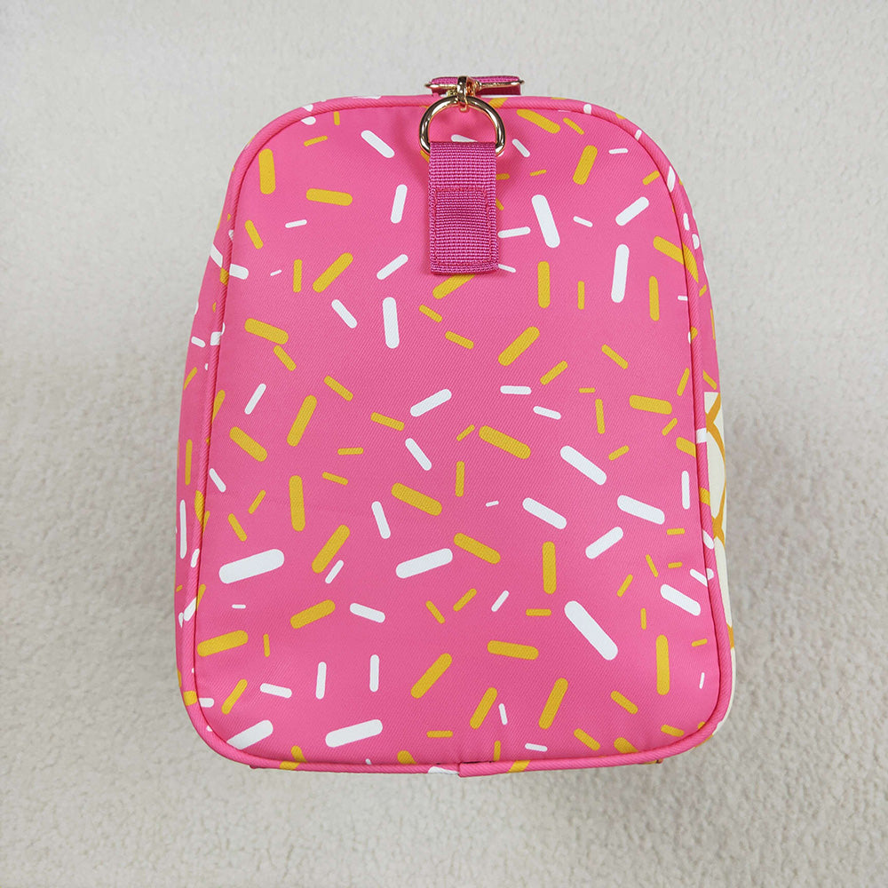 BA0298 Pink Drips Sprinkles Team Cheer Gym Duffles Bags