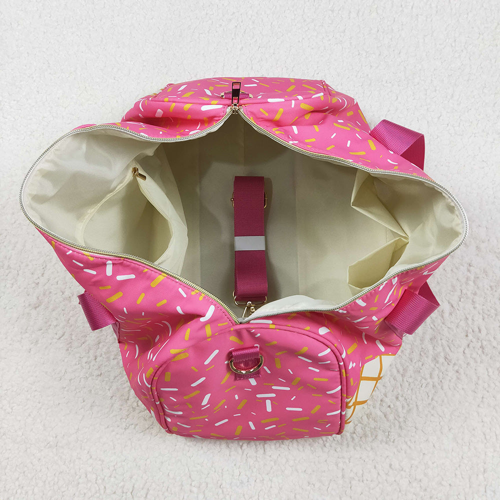 BA0298 Pink Drips Sprinkles Team Cheer Gym Duffles Bags