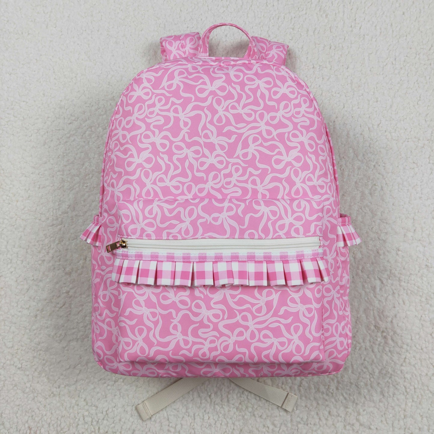 BA0308 Baby Girls Pink Bows Leopard Back to School Backpacks Bags