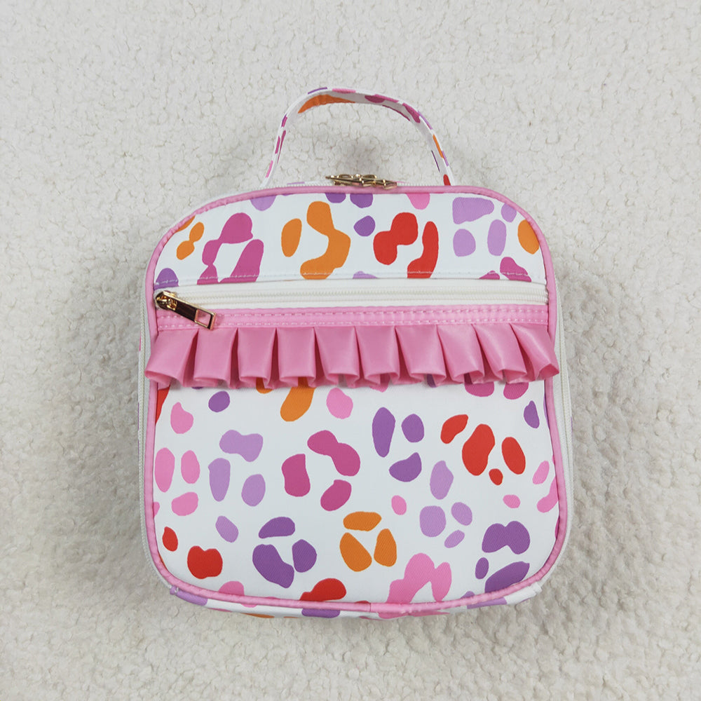 BA0309 baby bag pink ruffle leopard lunch boxes bags