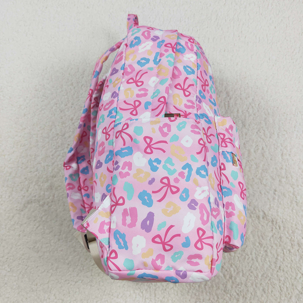 BA0319 baby girls pink bows leopard back to school backpacks bags