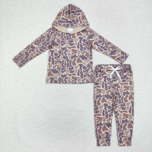 BLP1005 baby girls boys khaki camouflage hunting hooded sets