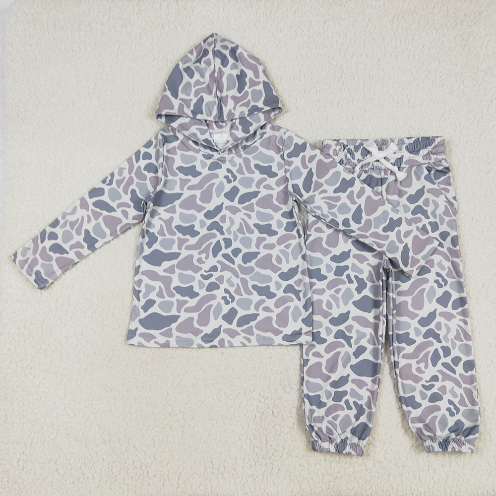 BLP1062 Kids Old School Camouflage Camo Hoodie Top Jogger Outfits Sets