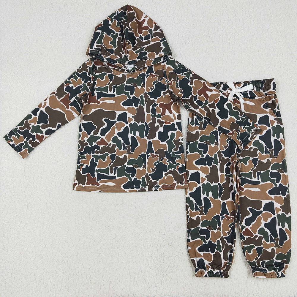 BLP1063 Kids Duck Camouflage Camo Hoodie Top Jogger Outfits Sets