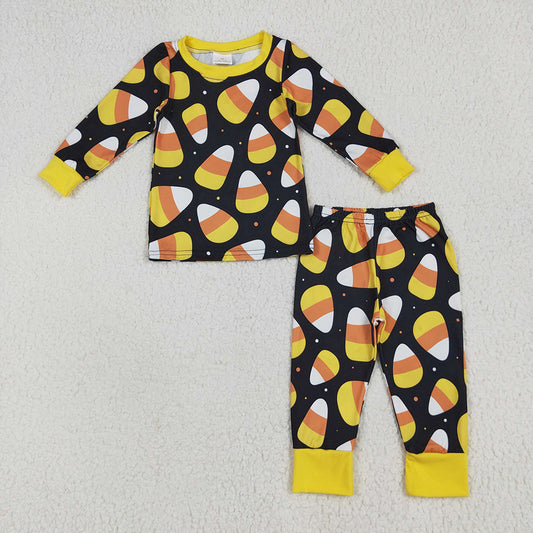 BLP1066 toddler boys clothes Halloween candy cane pajamas sets