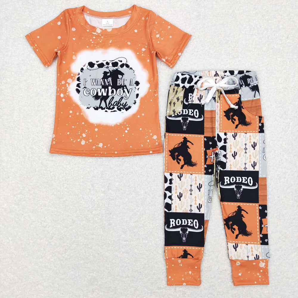 boys I Wanna be a cowboy tops jogger outfits sets BSPO0209