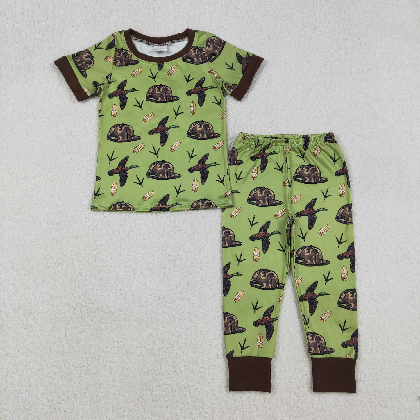 BSPO0636 Baby Boys Ducks Calls Camo Hats Top Pants Hunting Pajamas Sets