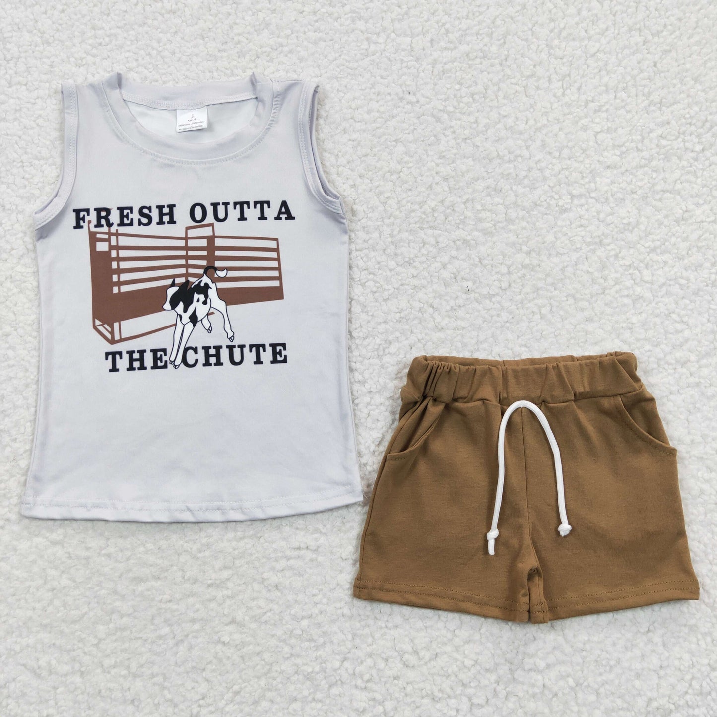 Sibling Baby Boys Sleeveless Vest Tee Shirt Shorts Western Clothes Sets