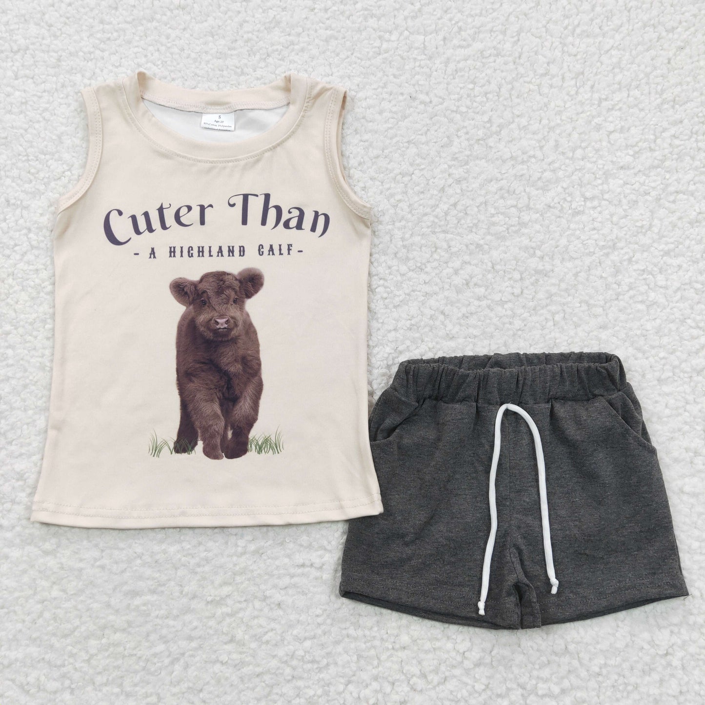 Sibling Baby Boys Sleeveless Vest Tee Shirt Shorts Western Clothes Sets