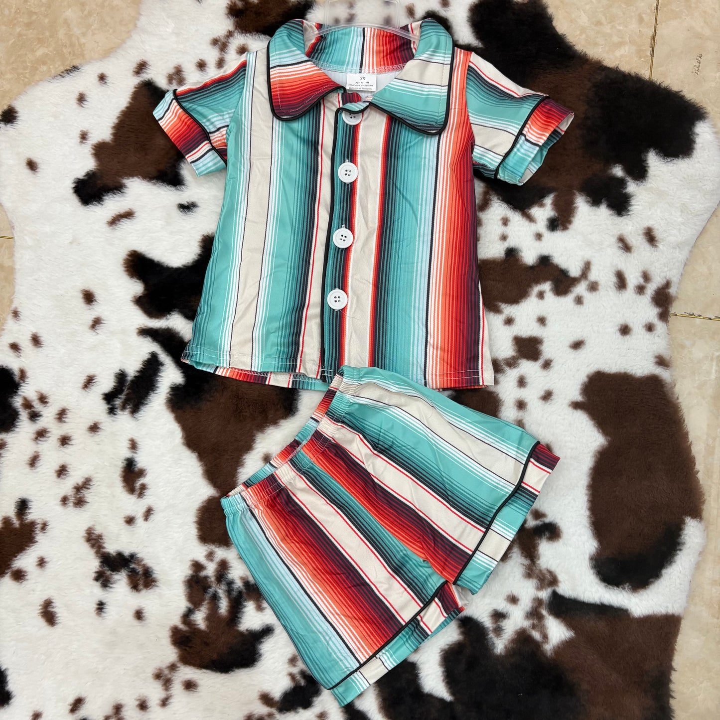 boys colorful striped shorts pajamas sets BSSO0273