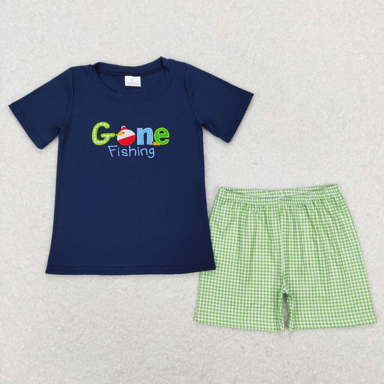 BSSO0395 baby boy clothes gone fishing boy summer outfit