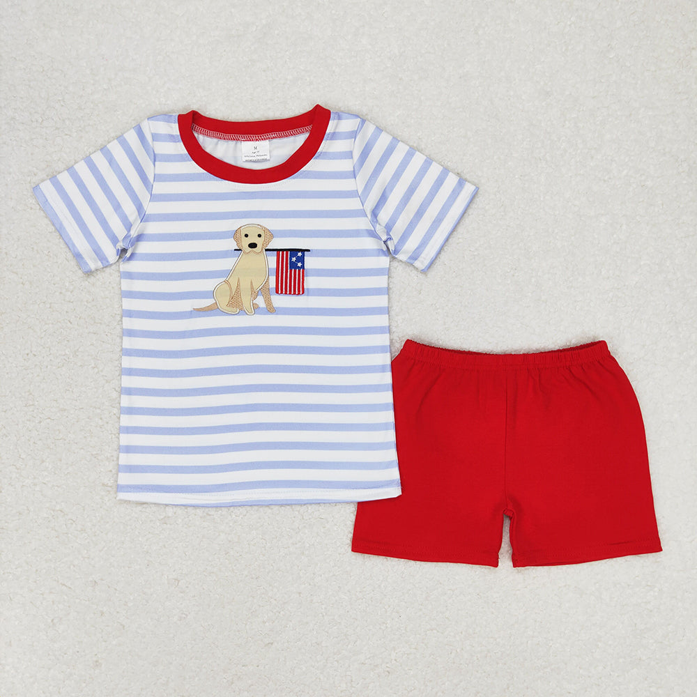 Sibling Embroidery Baby Boys 4th Of July Shirt Shorts Summer Outfits