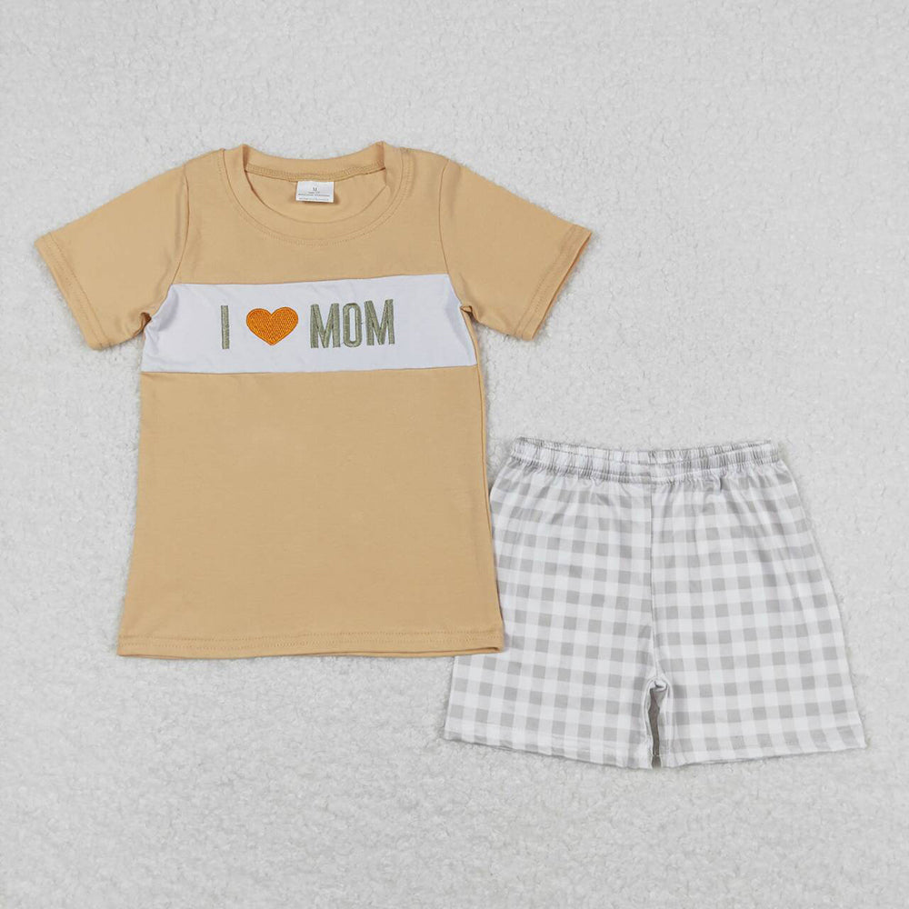 BSSO0646 baby boy clothes i love mom summer outfits