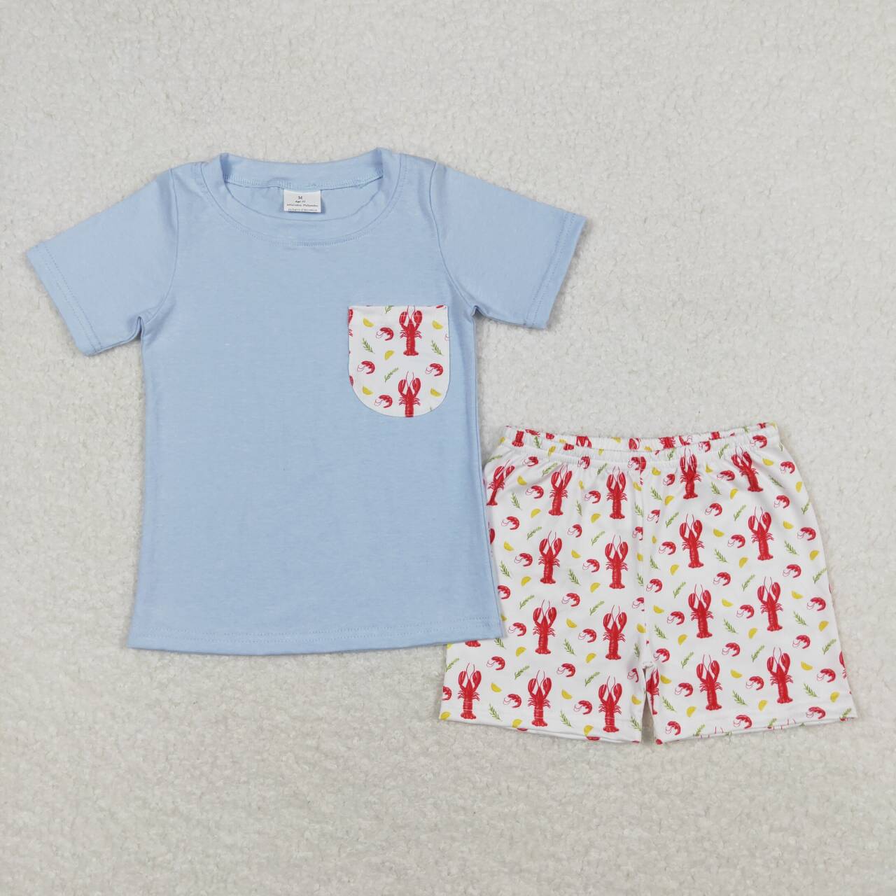 BSSO0648 baby boy clothes crawfish toddler boy summer outfits