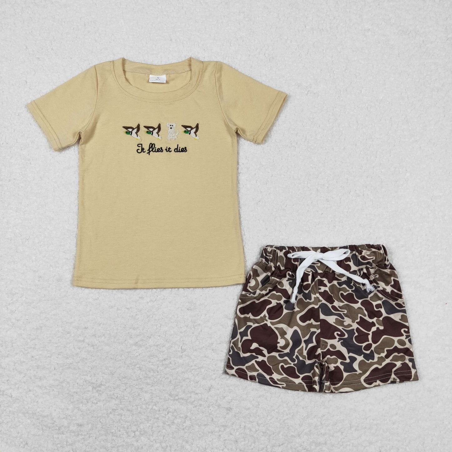 BSSO0711 baby boy clothes duck dogs embroidery camouflage shorts summer outfits