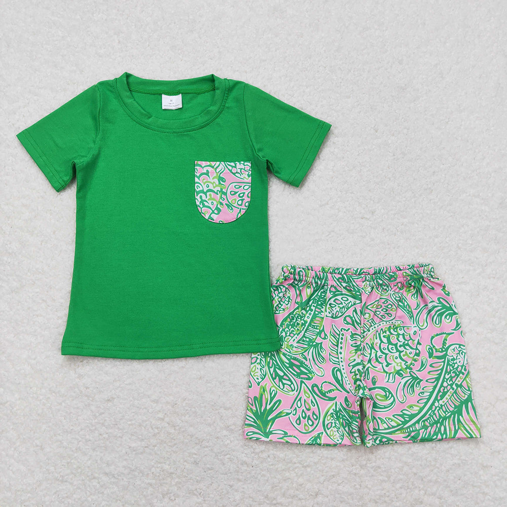 Sibling Baby Boys Pocket Tee Shirts Tops Sea Shorts Outfits