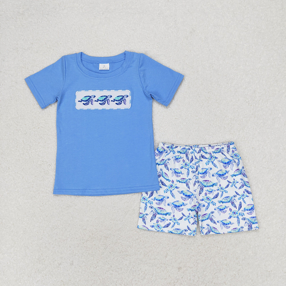 BSSO0916 baby boys turtle shirts shorts summer outfits