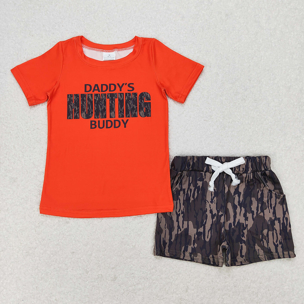 Daddy's hunting buddy boys tops shorts Set BSSO0922