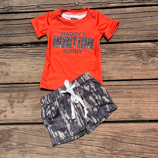 Daddy's hunting buddy boys tops shorts Set BSSO0922
