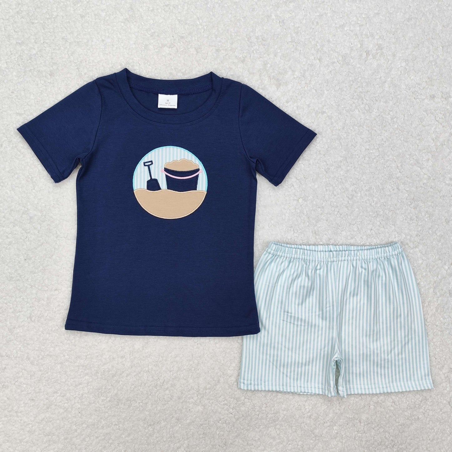 Sibling Baby Kids Embroidery Beach Shirt Shorts Clothes Sets