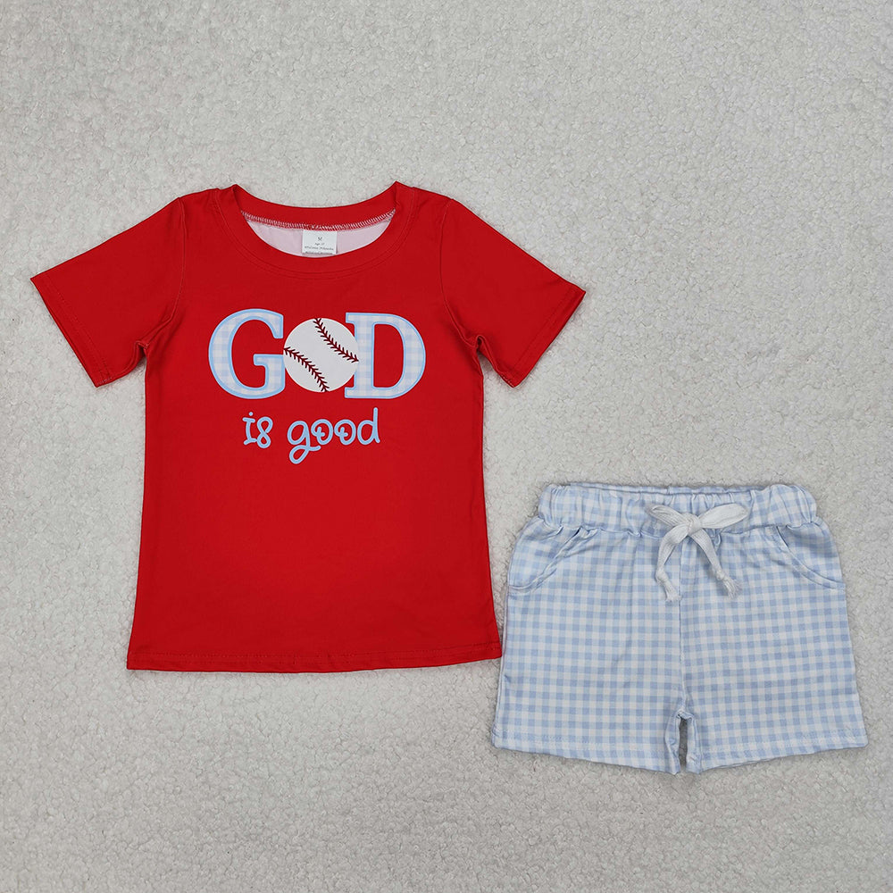 BSSO1248 baby boys clothes baseball god is good shorts summer outfits