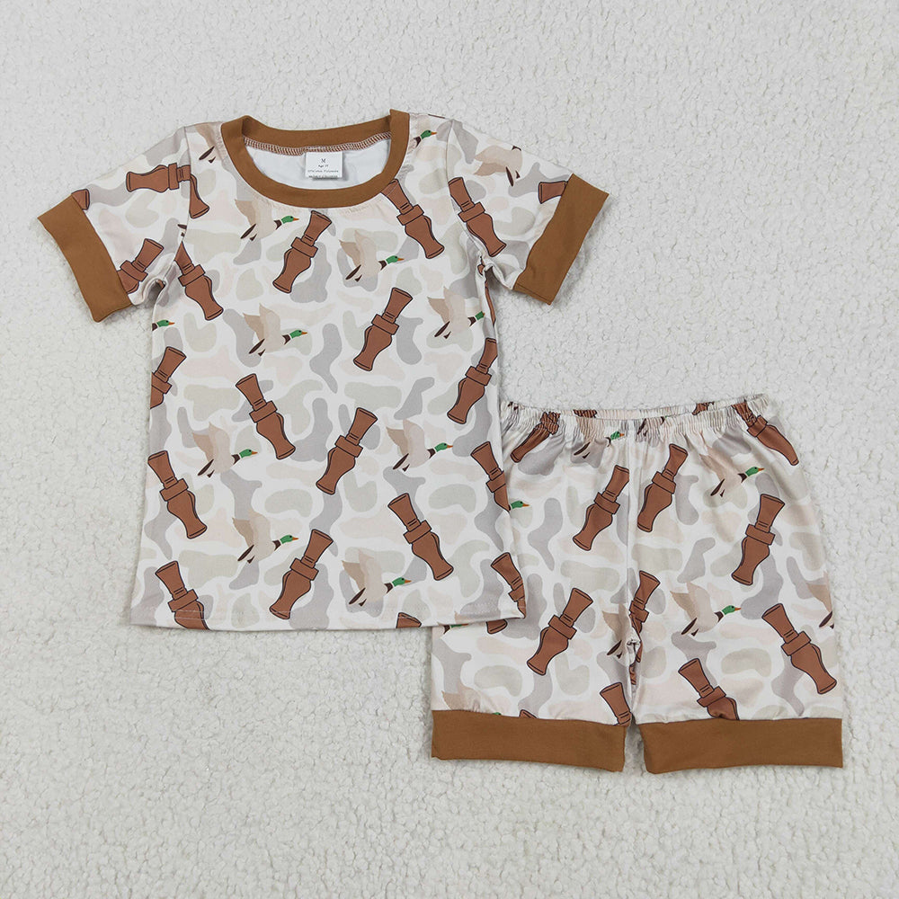 BSSO1324 baby boy clothes southern duck call pajamas summer outfits