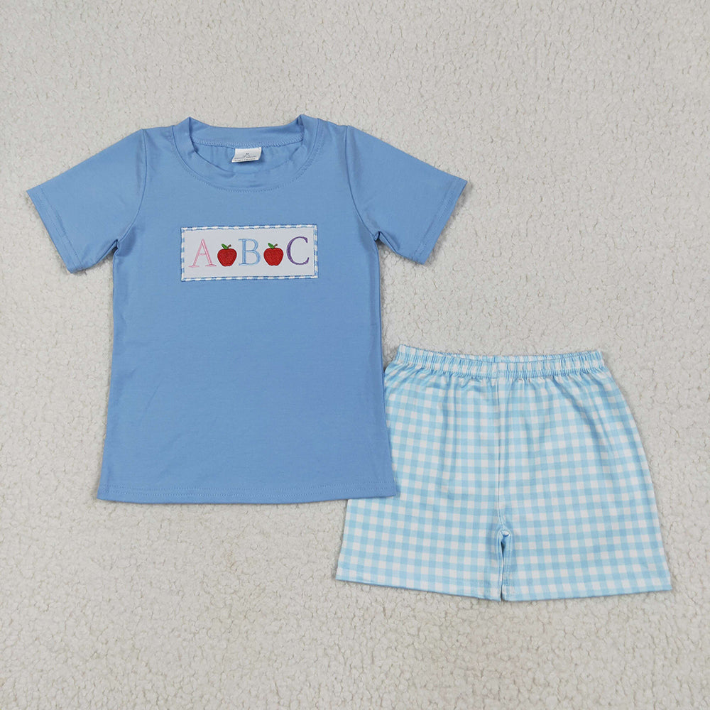 BSSO1331 baby boy clothes back to school ABC summer outfits