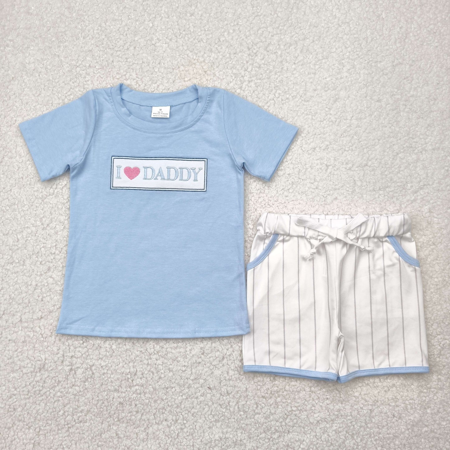 Sibling Baby Boys I love Dad Summer Shorts Clothes Sets