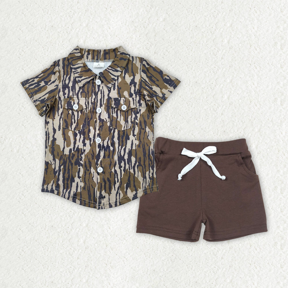 BSSO1514 Baby Boys Camouflage tops summer shorts outfits sets