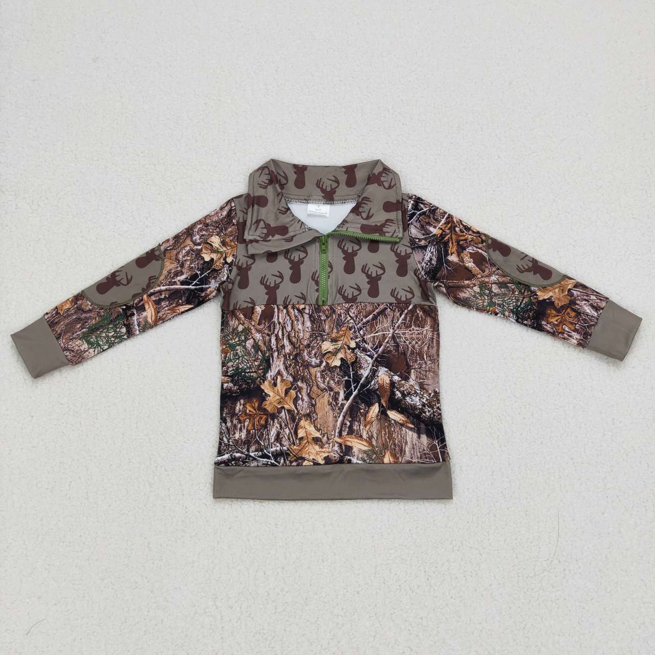 BT0094 baby boy clothes deer green camo shirt