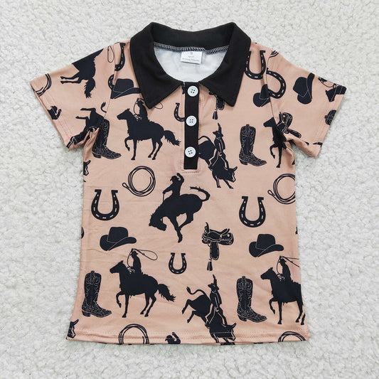 BT0132 Baby Boys Rodeo Buttons Pullovers Tee Shirts Tops