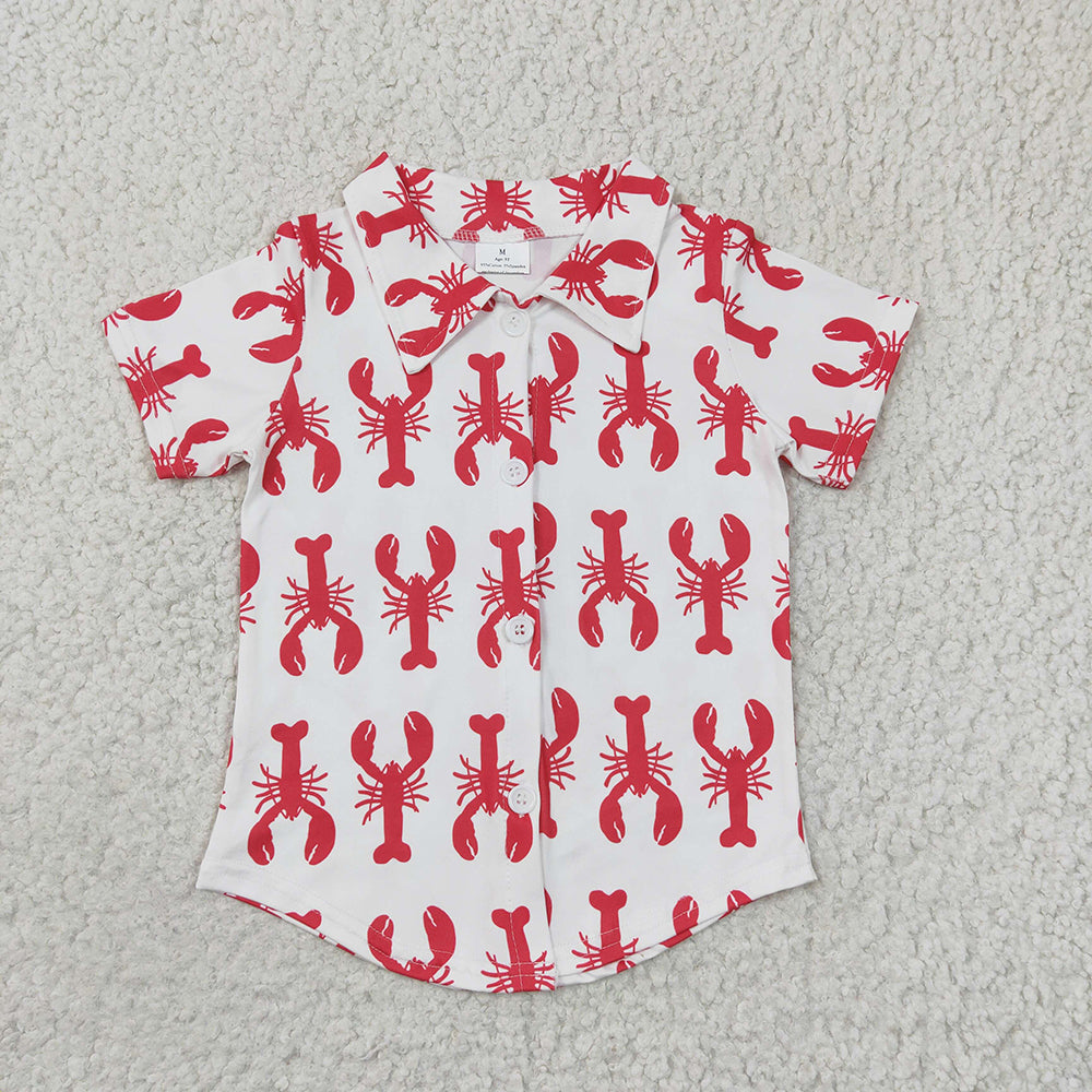 Red Crawfish boy cool T-shirt BT0161