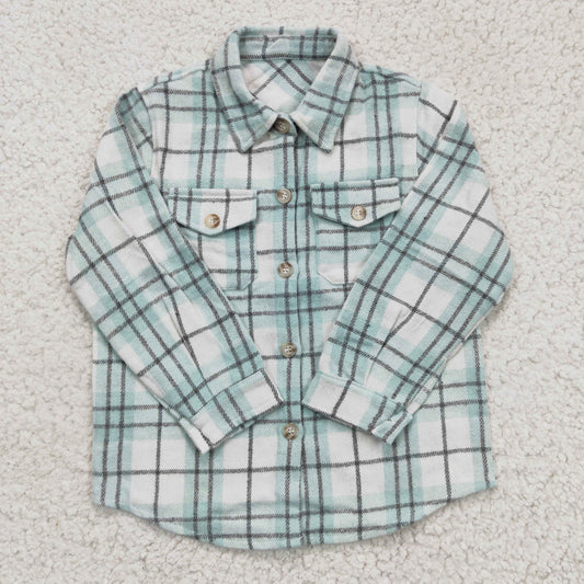 Boys Green Plaid T-shirts  BT0169