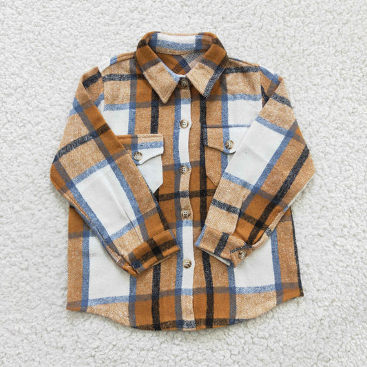 Boys Mustard Plaid T-shirts  BT0189